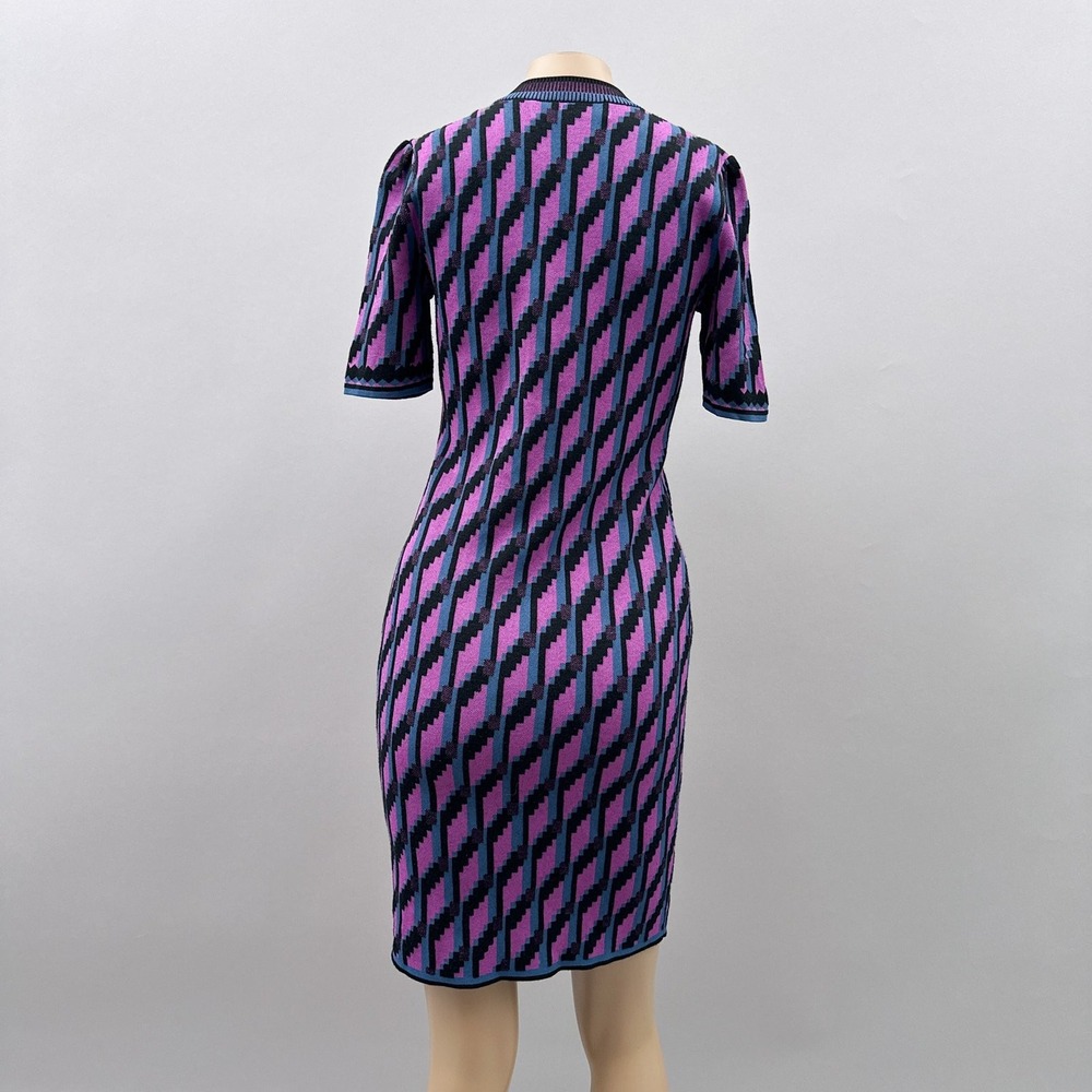 Diane Von Furstenberg Anahi Wool-blend Sheath Dress Purple Women's Size XS - Picture 6 of 13